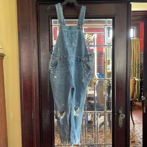 Free People One X OneTeaspoon Distressed Overalls